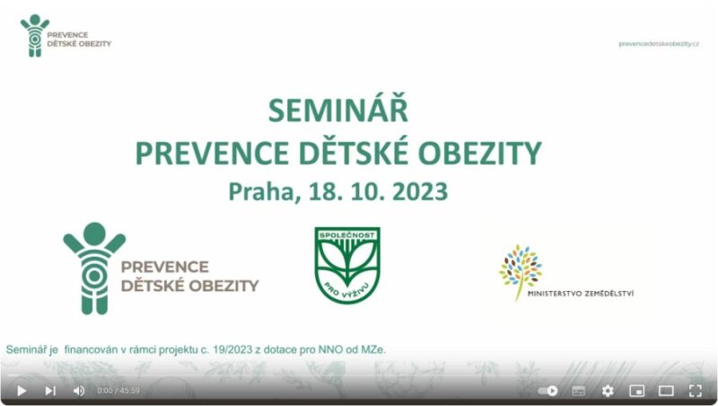 Videozáznamy přednášek ze seminářů Prevence dětské obezity